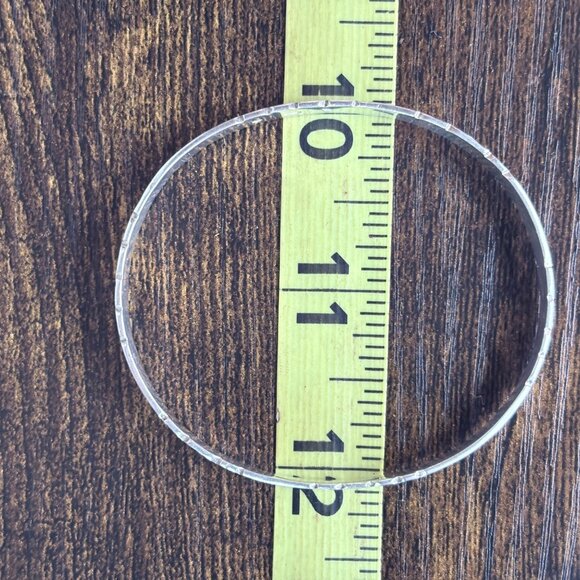 Sterling Silver 925 Scroll Floral Flower Design Bangle Bracelet Size 7.5" Fit - Picture 8 of 9